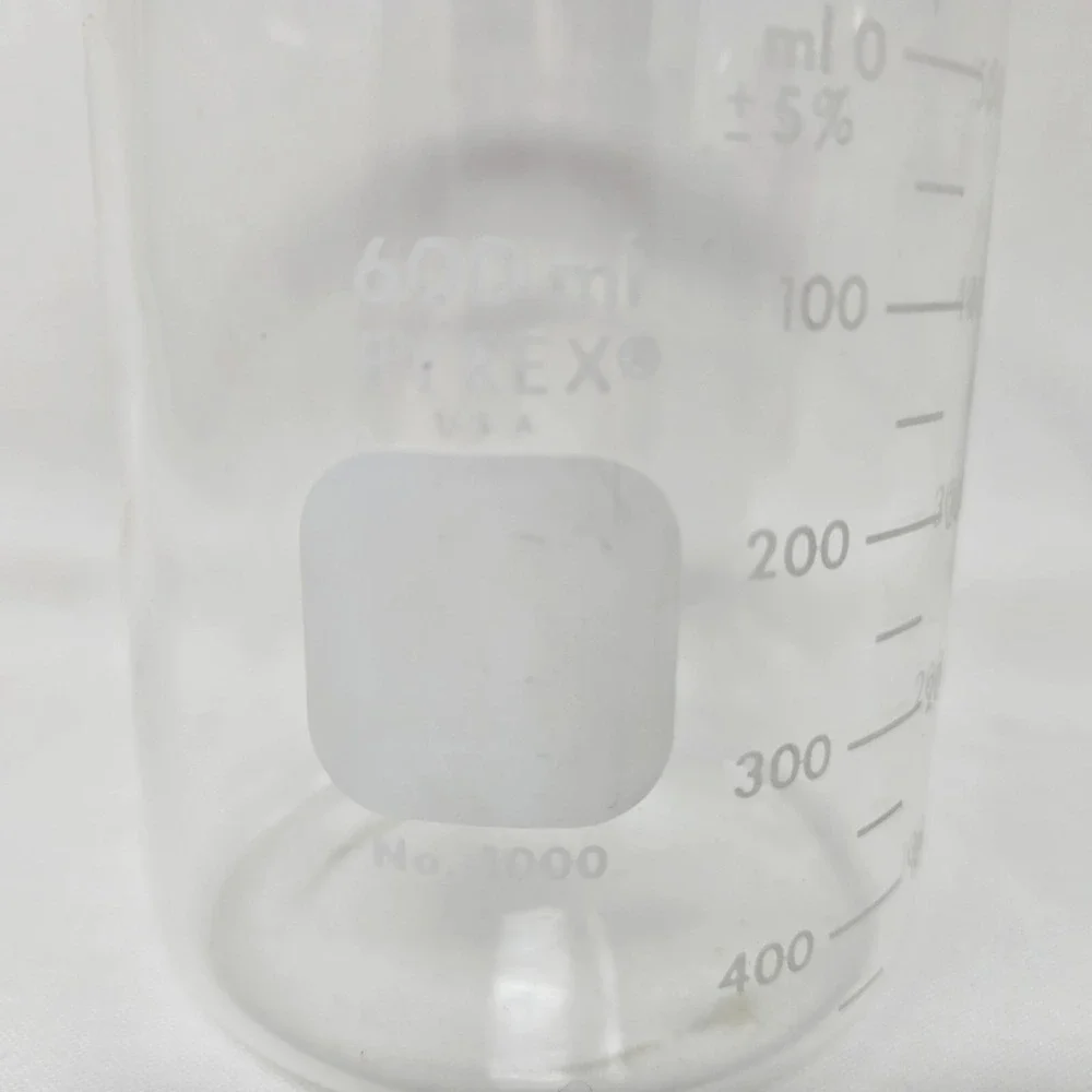 600ml Pyrex Glass Beaker Heavy Duty 2.5 Cups No. 1000 Clear Vintage Pyrex